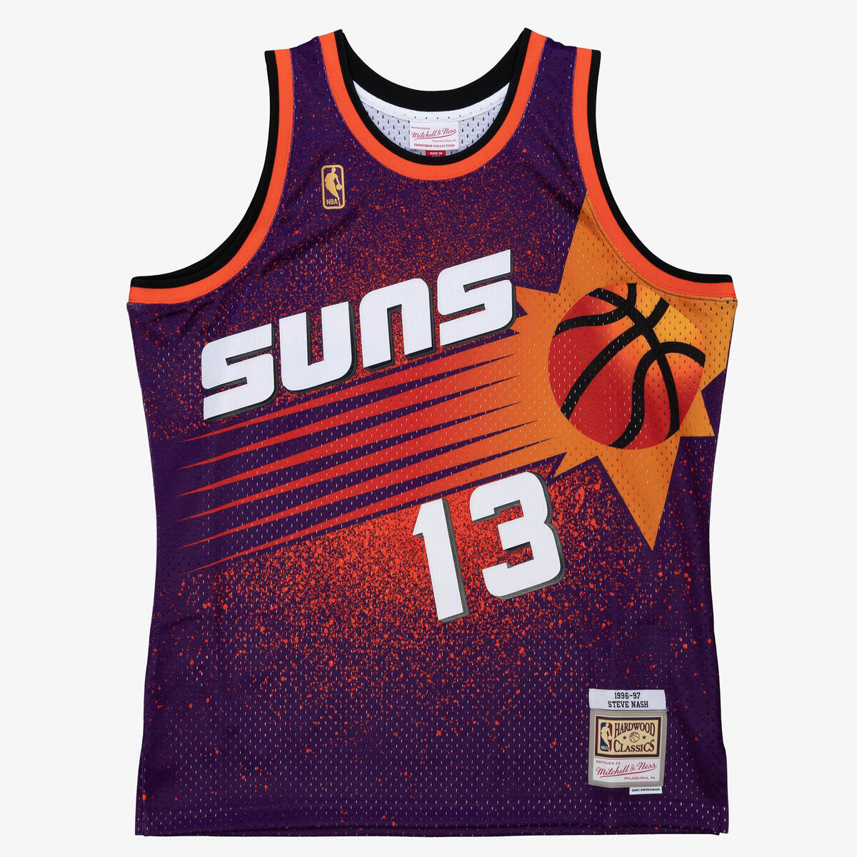 NBA RE-TAKE GRADIENT SWINGMAN JERSEY SUNS 1996 STEVE NASH - Purple-Orange - Image 1