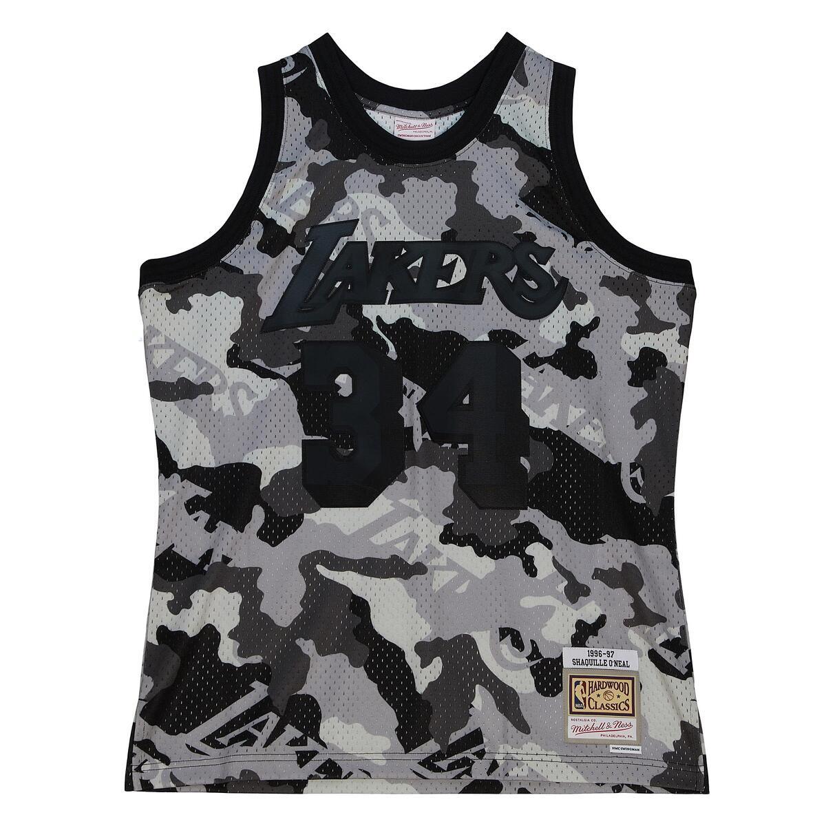 NBA GHOST BLACK CAMO SWINGMAN JERSEY LAKERS 1996 SHAQUILLE O'NEAL Pattern-Black SMJY4589-LAL96SONPTBK - Image 1