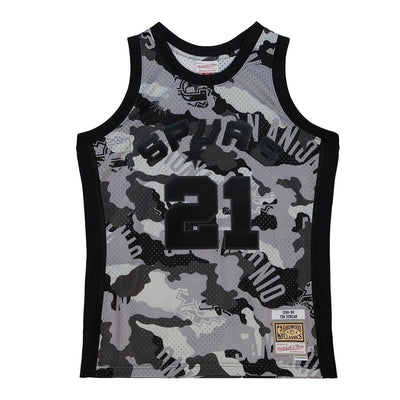 NBA GHOST BLACK CAMO SWINGMAN JERSEY SPURS 1998 TIM DUNCAN Pattern-Black SMJY4589-SAS98TDUPTBK - Image 1