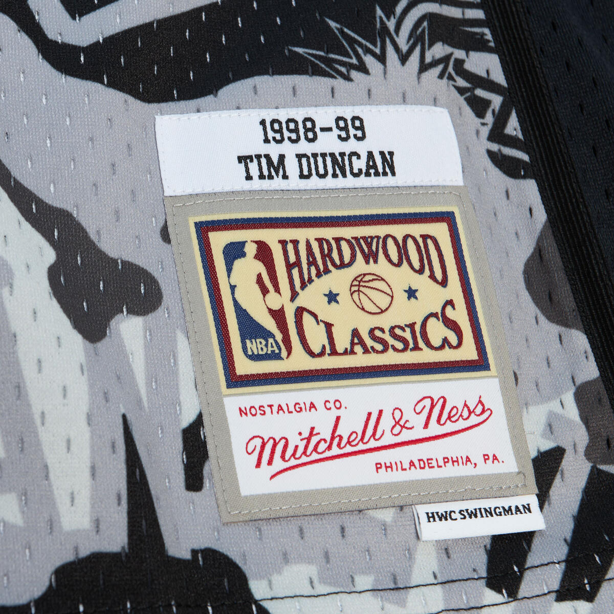 NBA GHOST BLACK CAMO SWINGMAN JERSEY SPURS 1998 TIM DUNCAN Pattern-Black SMJY4589-SAS98TDUPTBK - Image 4