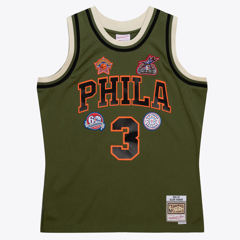 NBA FLIGHT SWINGMAN JERSEY 76ERS 1996 ALLEN IVERSON - Dark Green