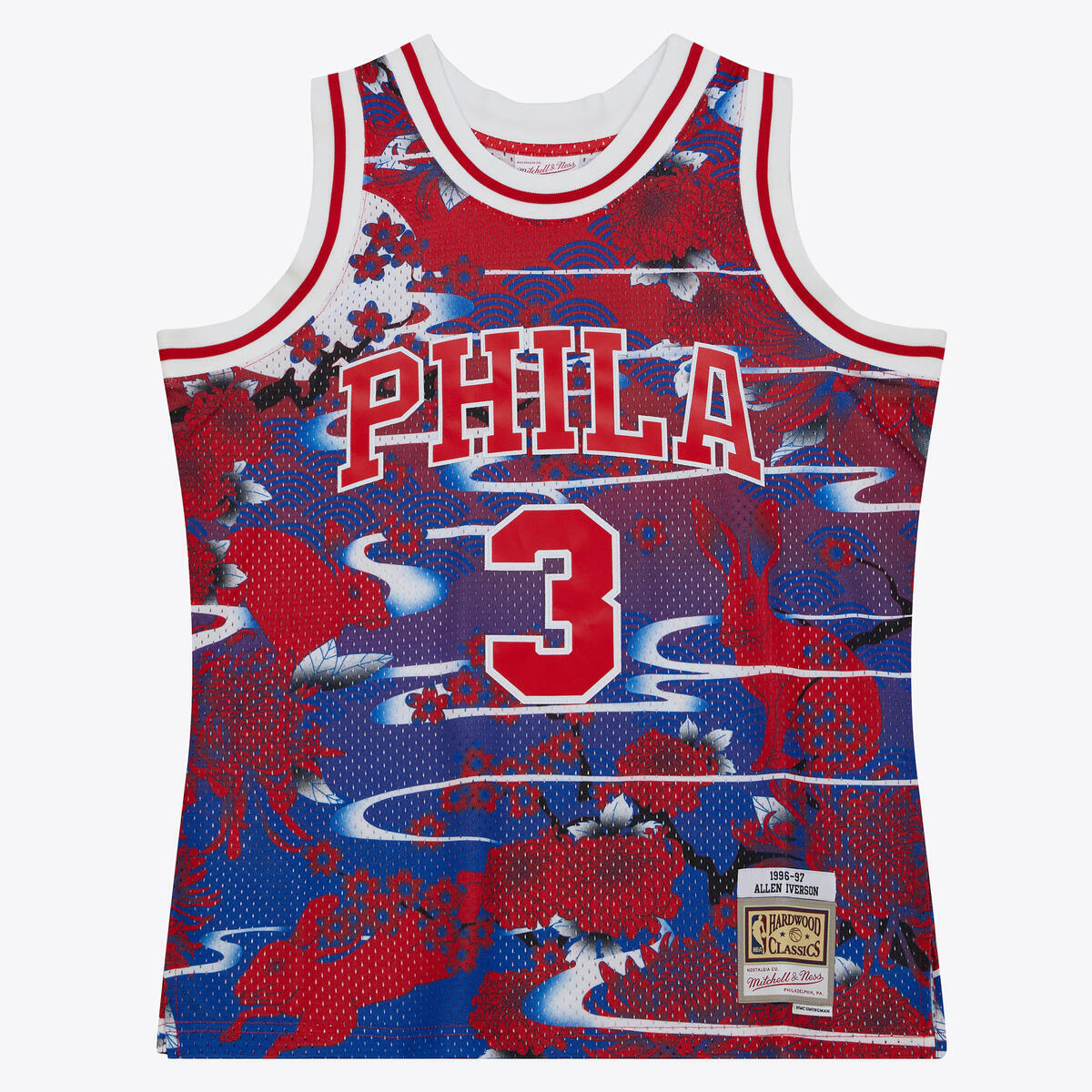 NBA AH SWINGMAN JERSEY 5.0 76ERS 1996 ALLEN IVERSON - Red-Royal - Image 1