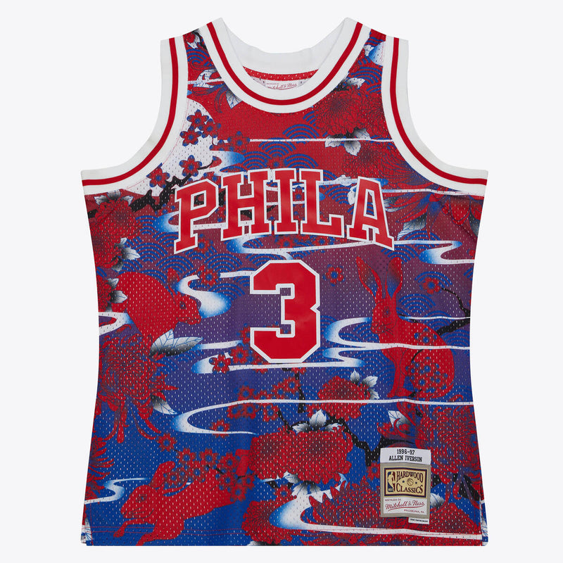 NBA AH SWINGMAN JERSEY 5.0 76ERS 1996 ALLEN IVERSON - Red-Royal - Image 1