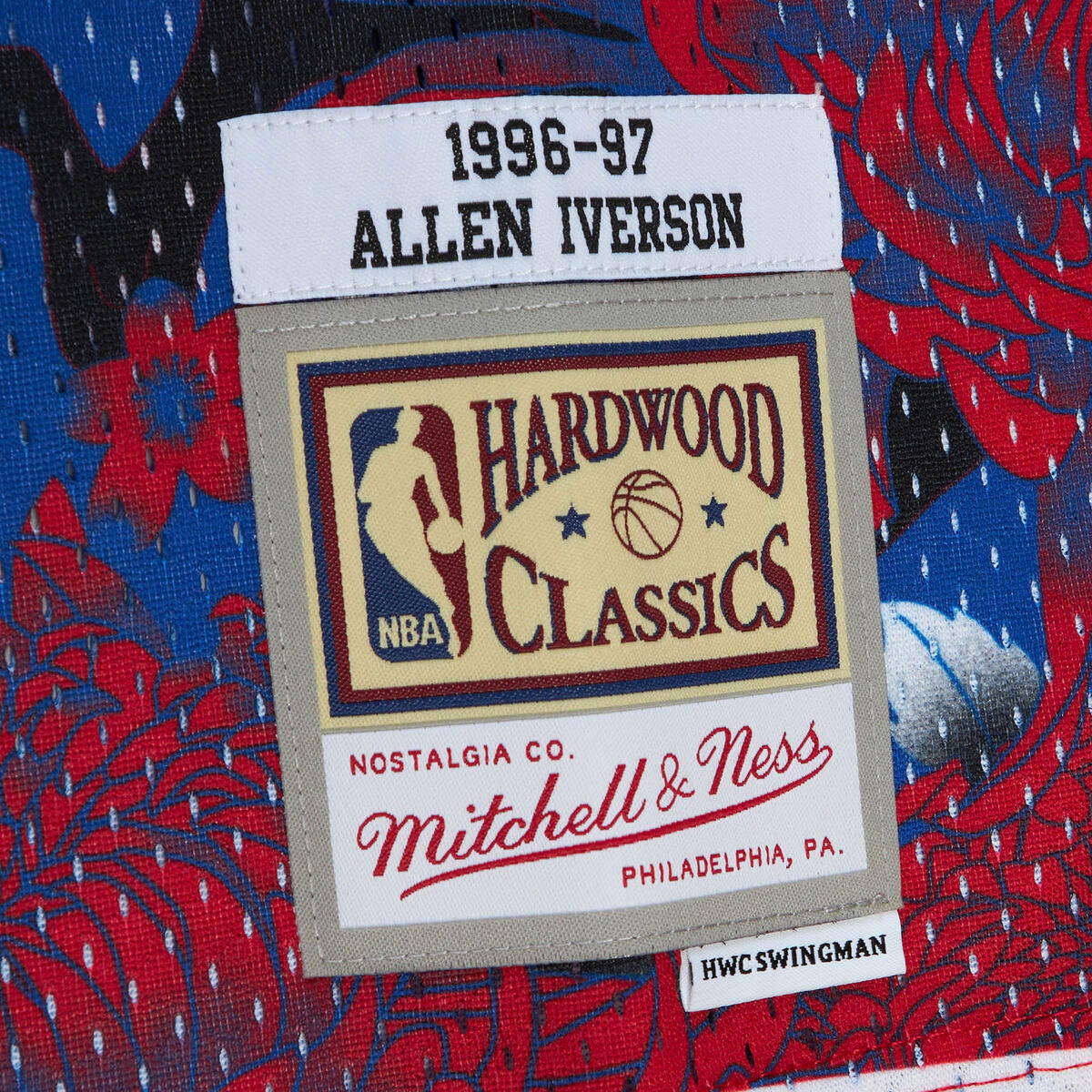 NBA AH SWINGMAN JERSEY 5.0 76ERS 1996 ALLEN IVERSON - Red-Royal - Image 4