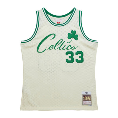 NBA CHAINSTITCH SWINGMAN JERSEY CELTICS 1985 LARRY BIRD Cream SMJY5836-BCE85LBICREA - Image 1