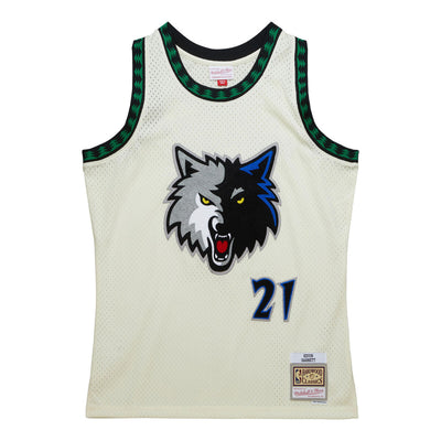 NBA CHAINSTITCH SWINGMAN JERSEY TIMBERWOLVES 1997 KEVIN GARNETT Cream SMJY5846-MTI97KGACREA - Image 1