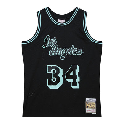 NBA GLOW IN THE DARK SWINGMAN JERSEY LAKERS 1998 SHAQUILLE O'NEAL - Black - Image 1