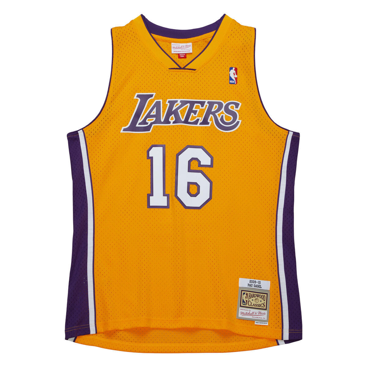 NBA GOLD JERSEY LAKERS 2009 PAU GASOL - Light Gold - Image 1