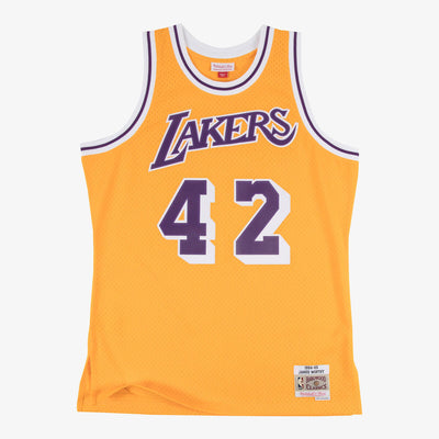 NBA SWINGMAN JERSEY LAKERS 84-85 JAMES WORTHY - Light Gold - Image 1