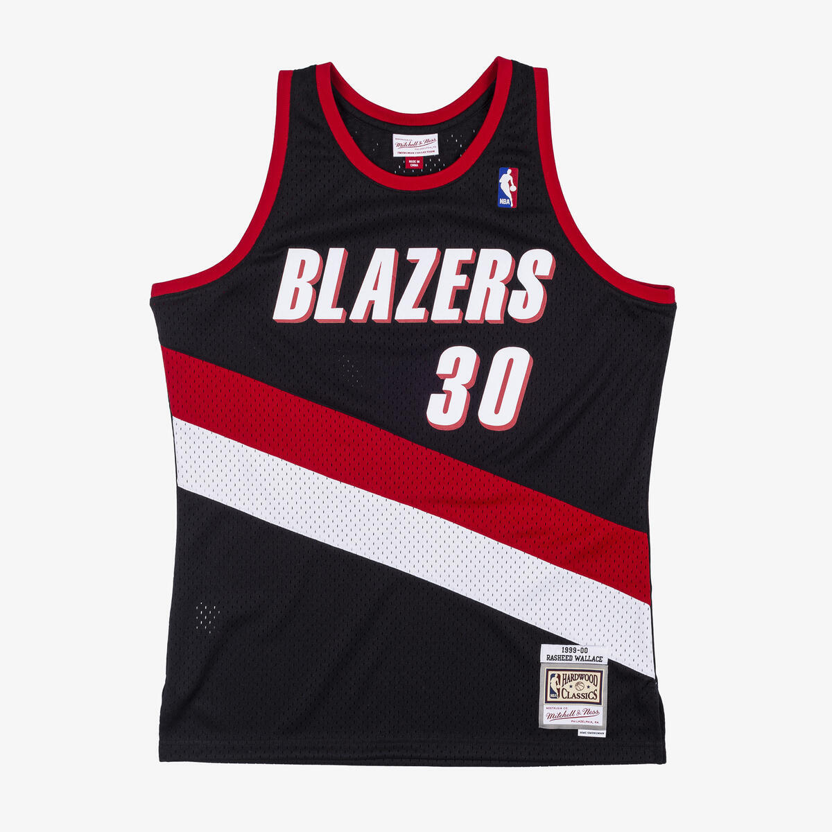 NBA SWINGMAN JERSEY TRAIL BLAZERS 1999 RASHEED WALLACE - Black - Image 1