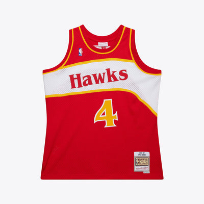 NBA SWINGMAN ROAD JERSEY HAWKS 1986 SPUD WEBB - Scarlet - Image 1