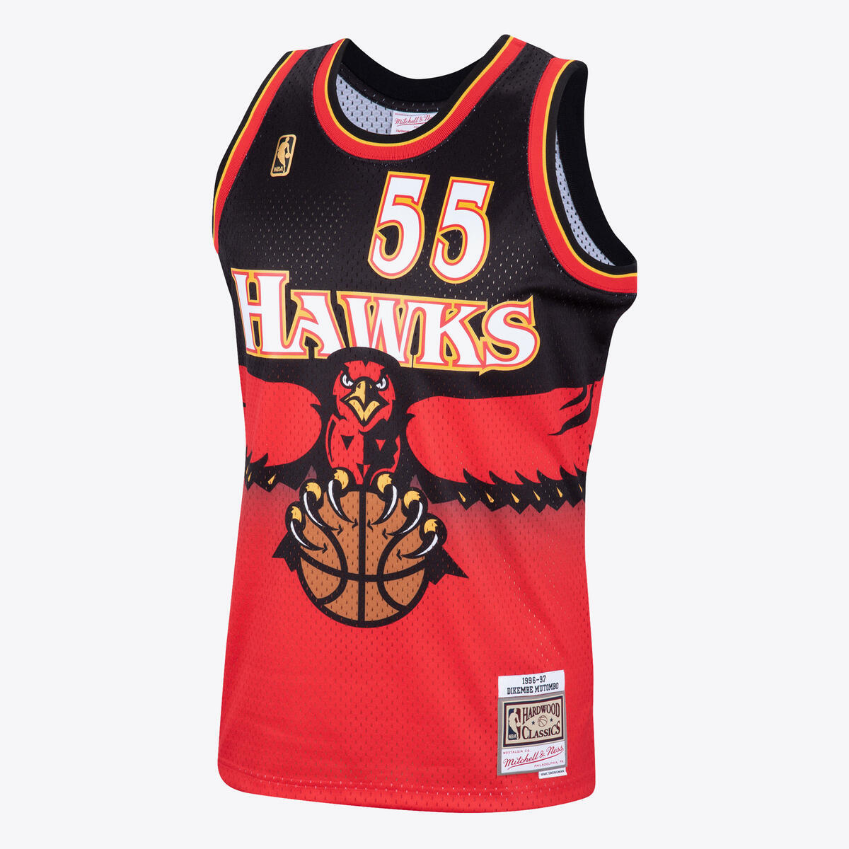 NBA SWINGMAN ROAD JERSEY HAWKS 1996 DIKEMBE MUTOMBO - Scarlet - Image 5