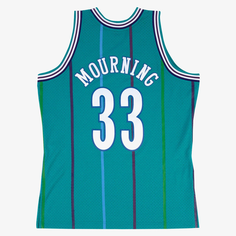 NBA SWINGMAN ROAD JERSEY HORNETS 1992 ALONZO MOURNING - Teal - Image 2