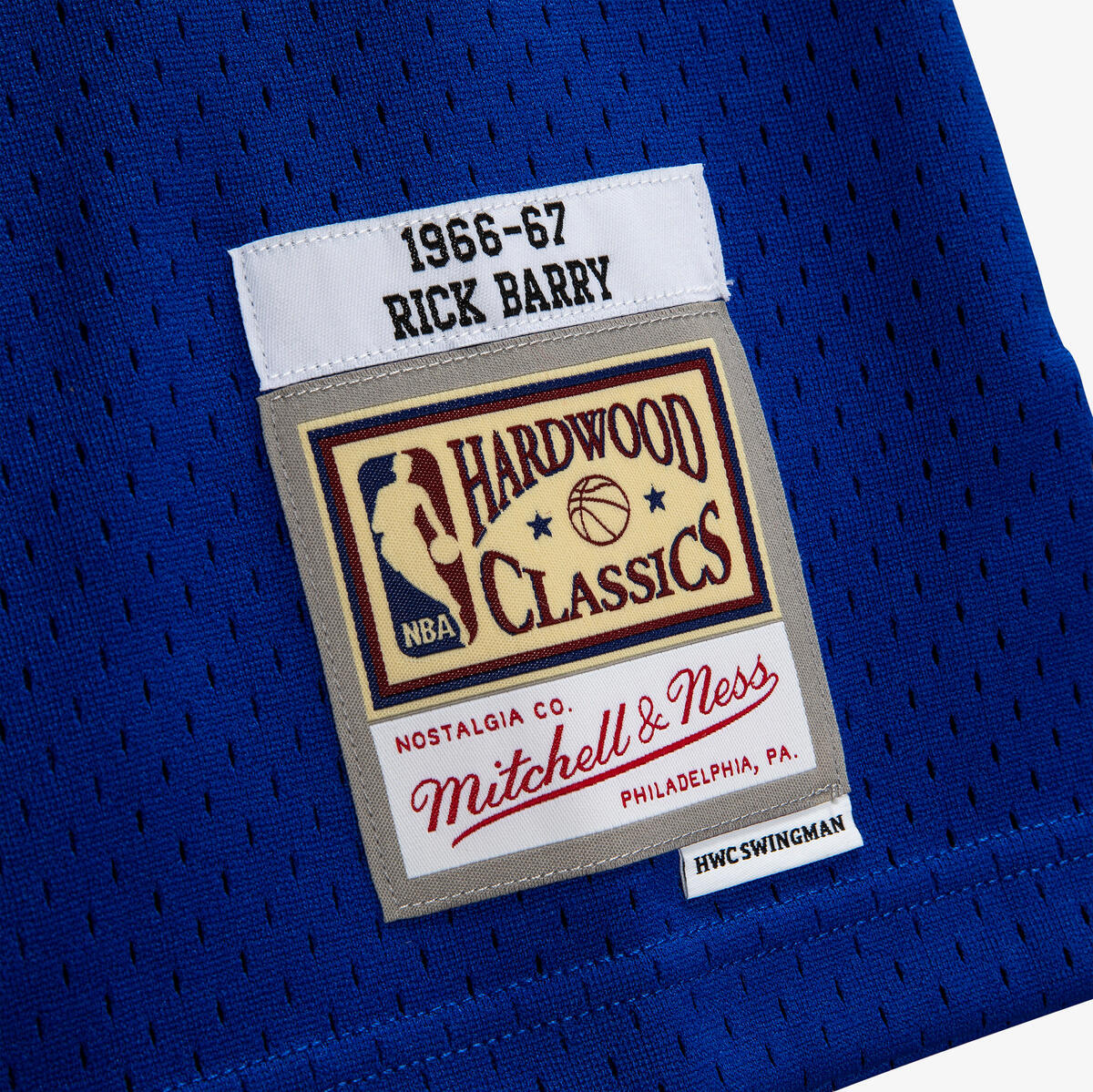 NBA SWINGMAN JERSEY WARRIORS 1966 RICK BARRY - Royal - Image 3