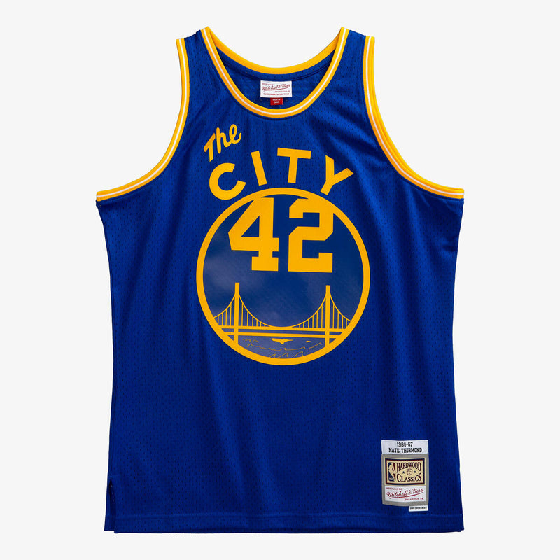 NBA SWINGMAN JERSEY WARRIORS 1966 NATE THURMOND - Royal - Image 1