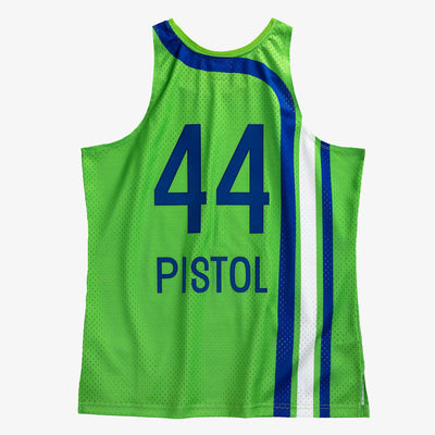 NBA SWINGMAN JERSEY HAWKS 1970 PETE MARAVICH - Rays Green - Image 2
