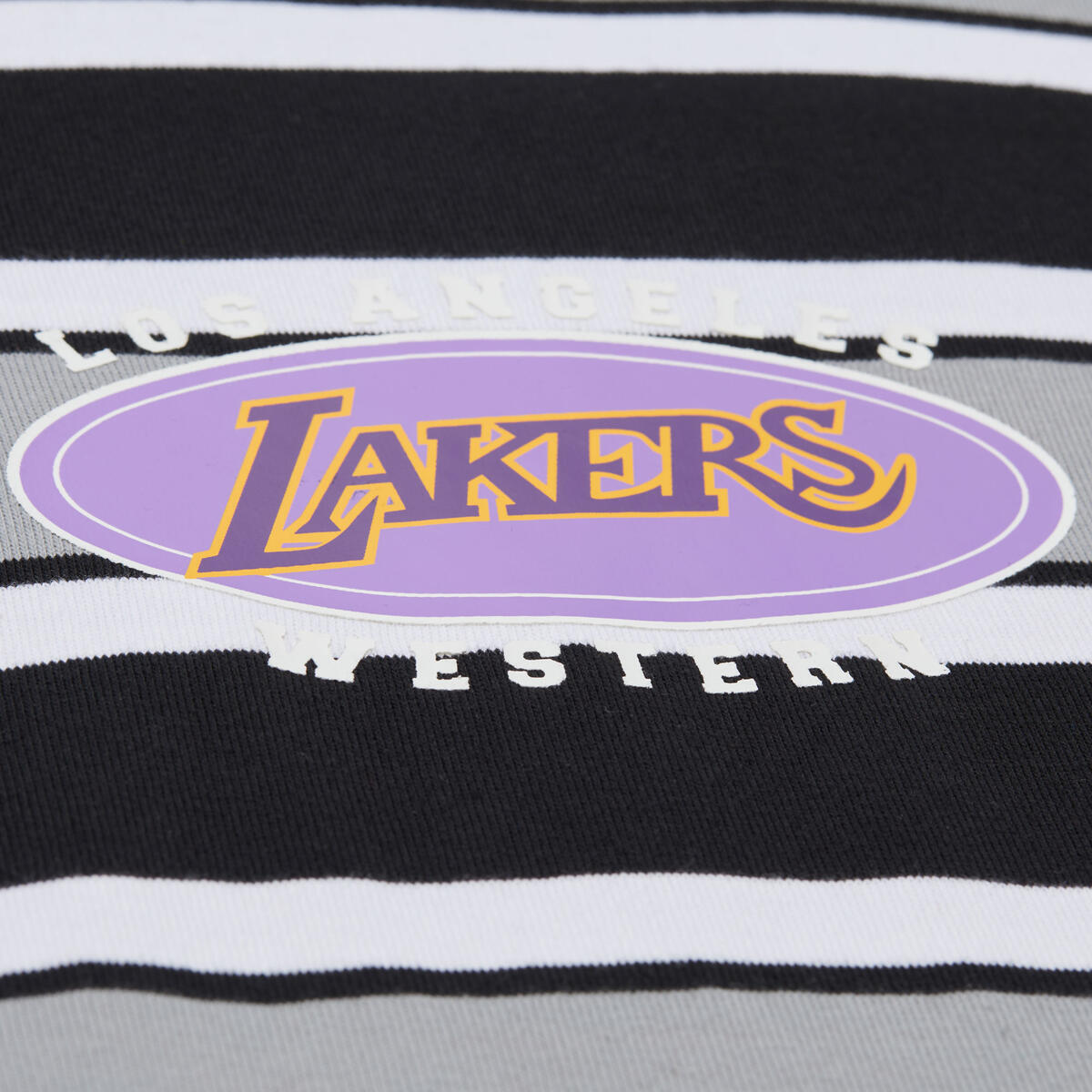 NBA STRIPED SS SHIRT LAKERS Black SS10114-LALBLCK - Image 4