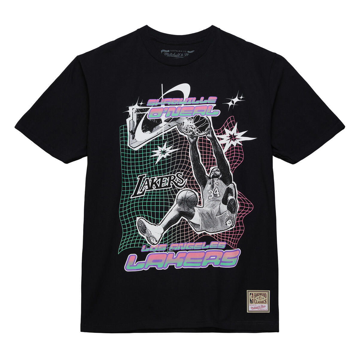 NBA AS2K GRID SS TEE HWC LAKERS SHAQUILLE O'NEAL Black-Pink SS12114-LALBKPK - Image 1