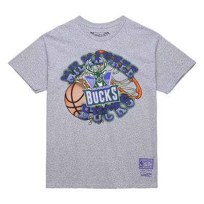NBA SS GRAPHIC TEE BUCKS Grey Heather SS8149-MBUGYHT - Image 1