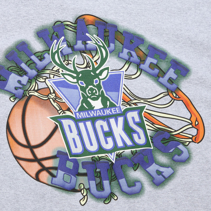 NBA SS GRAPHIC TEE BUCKS Grey Heather SS8149-MBUGYHT - Image 4