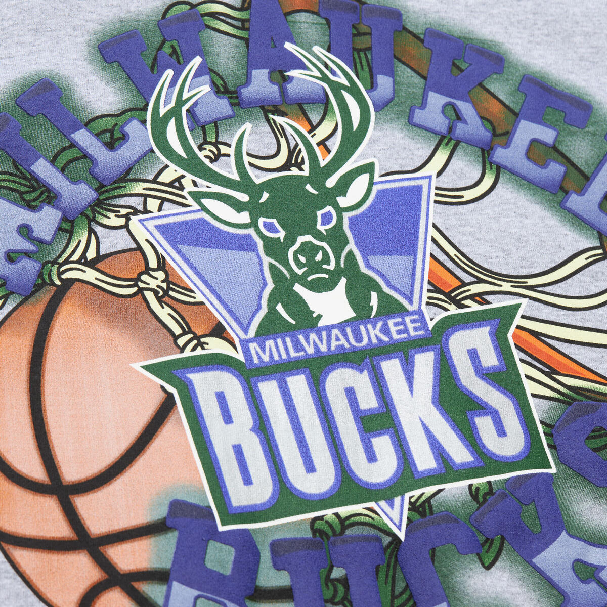 NBA SS GRAPHIC TEE BUCKS Grey Heather SS8149-MBUGYHT - Image 6