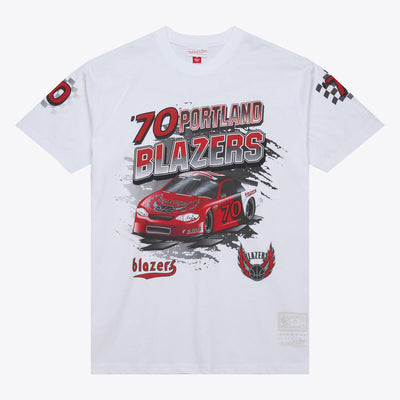 NBA SPEEDWAY INDY CAR SS TEE TRAIL BLAZERS - White - Image 1