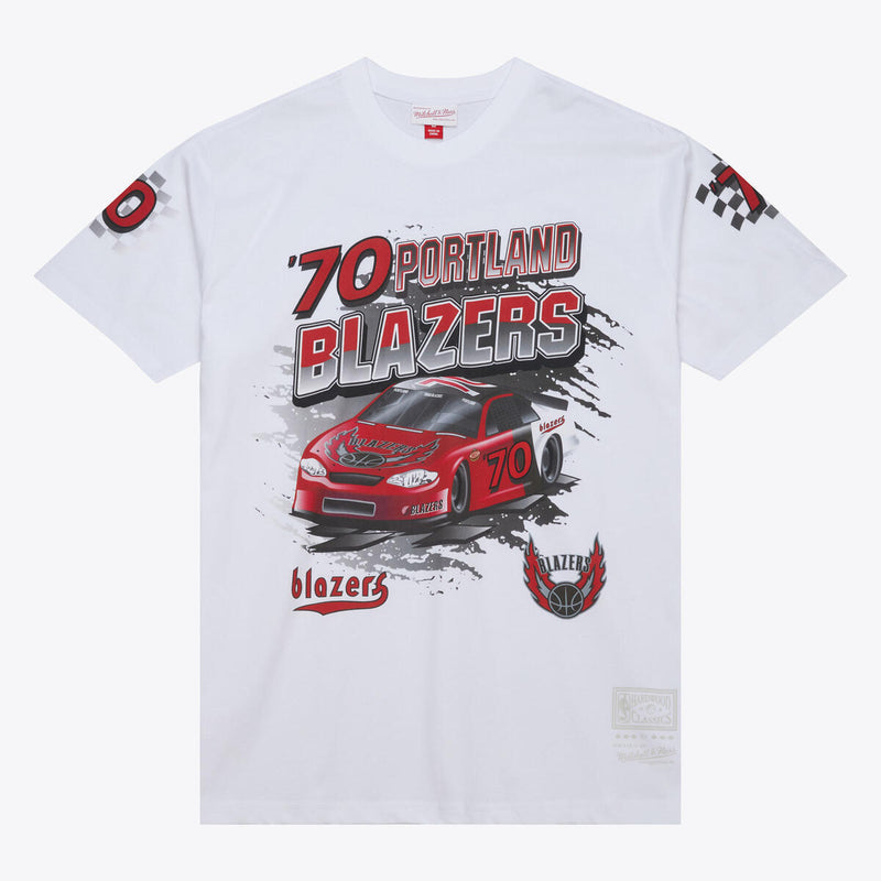 NBA SPEEDWAY INDY CAR SS TEE TRAIL BLAZERS - White - Image 1