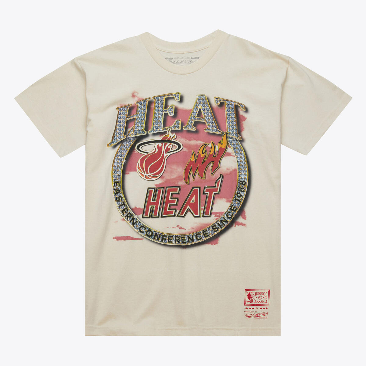 NBA CROWN JEWELS SS TEE HWC HEAT NATURAL SS8186-MHENTRL - Image 1
