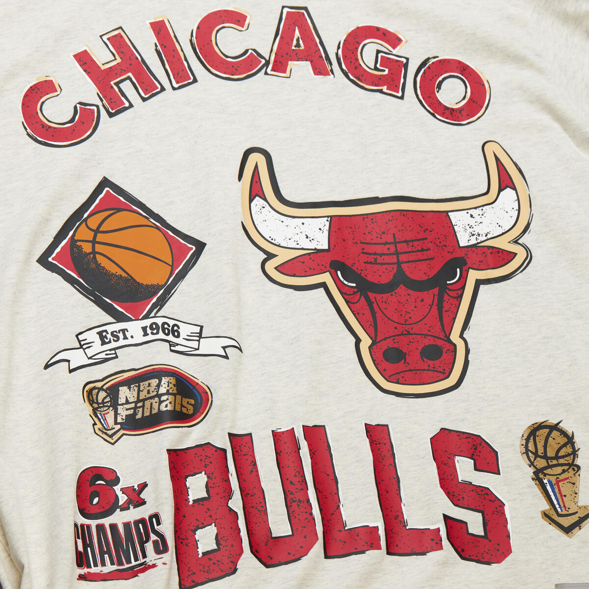 NBA LEGACY DEFINED SS TEE HWC BULLS Oatmeal Heather SS8412-CBUOTHT - Image 5
