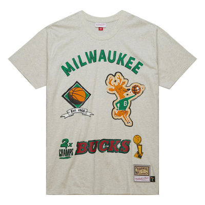 NBA LEGACY DEFINED SS TEE HWC BUCKS Oatmeal Heather SS8412-MBUOTHT - Image 1