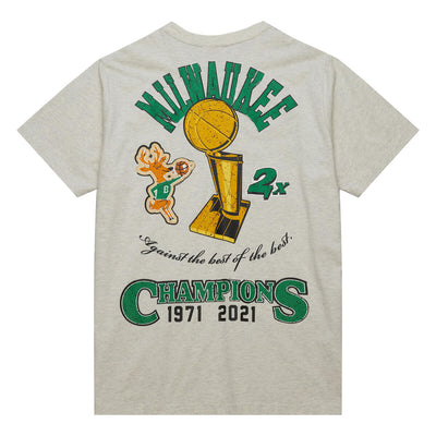 NBA LEGACY DEFINED SS TEE HWC BUCKS Oatmeal Heather SS8412-MBUOTHT - Image 3