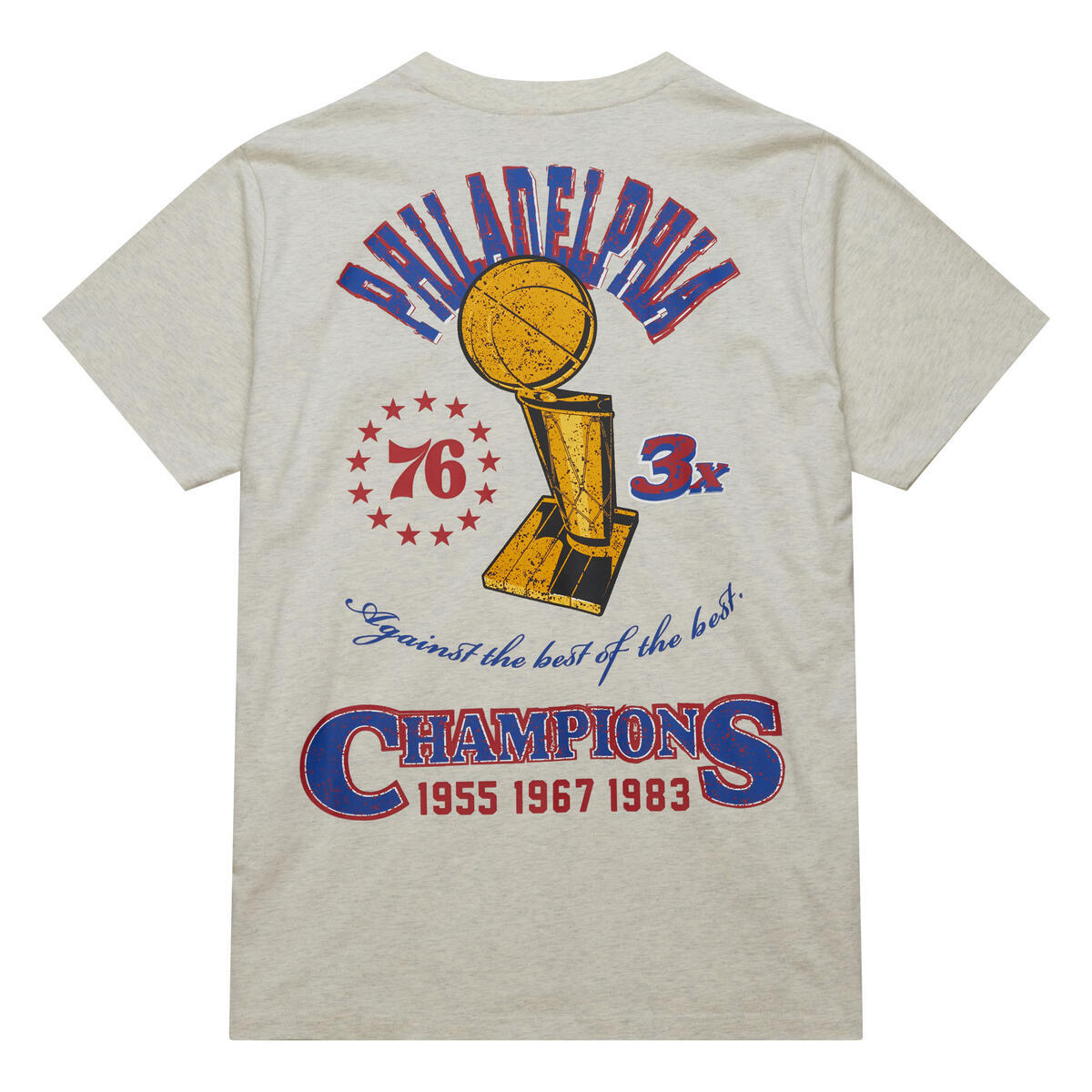NBA LEGACY DEFINED SS TEE HWC 76ERS Oatmeal Heather SS8412-P76OTHT - Image 1