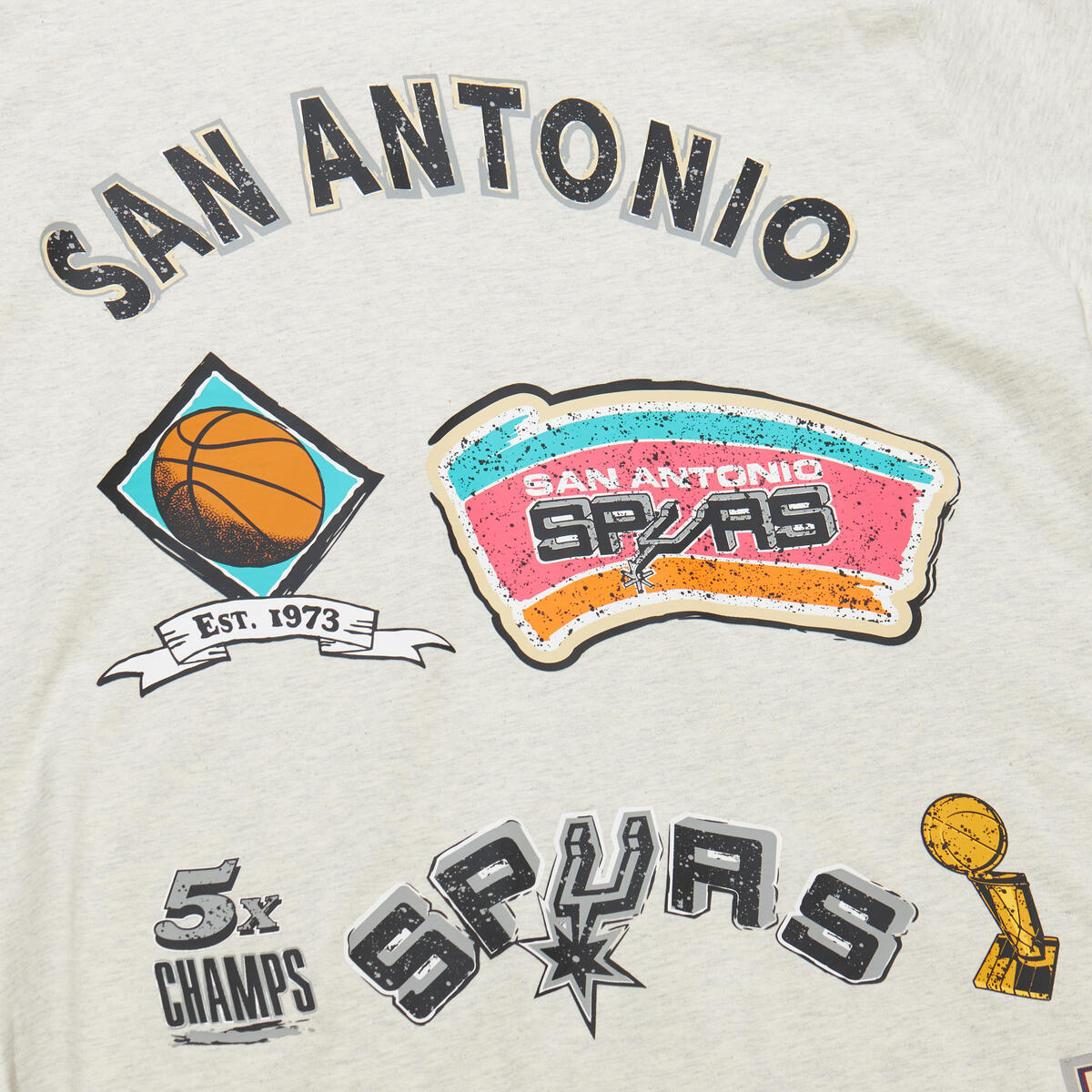 NBA LEGACY DEFINED SS TEE HWC SPURS Oatmeal Heather SS8412-SASOTHT - Image 5