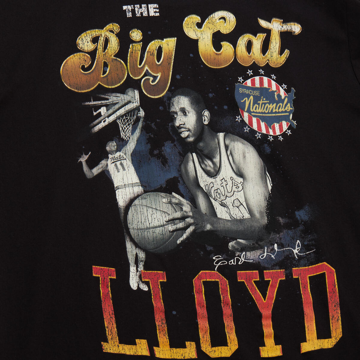 NBA PIONEER TEE 76ERS EARL LLOYD Black SS9628-P76BLCK - Image 3