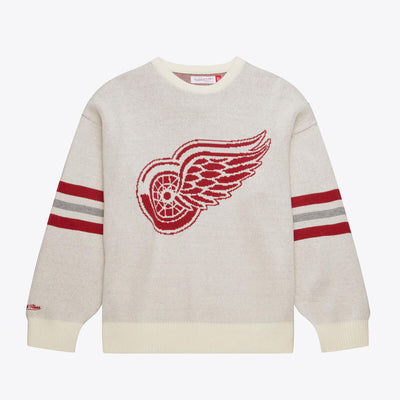 NHL RETRO HELMET SWEATER CURRENT LOGO RED WINGS - Cream - Image 1
