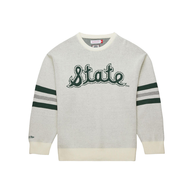 NCAA RETRO HELMET SWEATER VINTAGE LOGO MICH STATE - Image 1