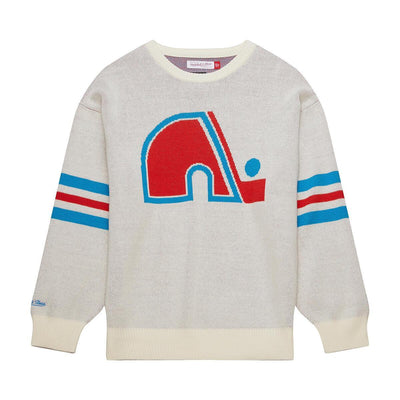 NHL RETRO HELMET SWEATER VINTAGE LOGO NORDIQUES Cream SW8459-QNOCREA - Image 1