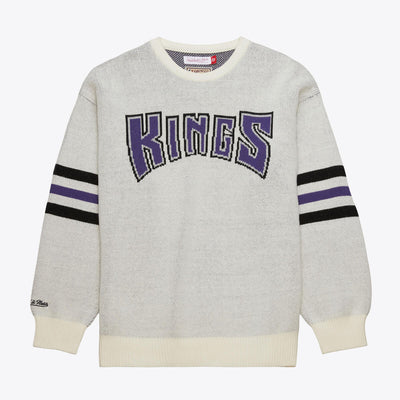 NBA RETRO HELMET SWEATER VINTAGE LOGO KINGS Cream SW8459-SKICREA - Image 1