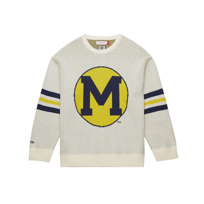 NCAA RETRO HELMET SWEATER VINTAGE LOGO MICHIGAN - Image 1