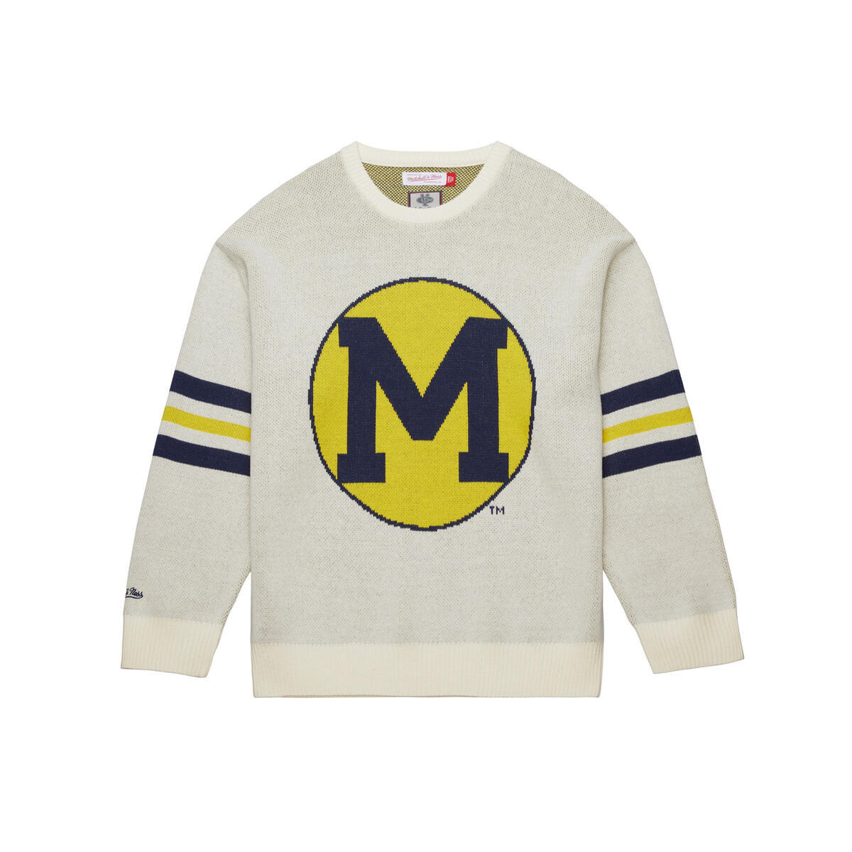 NCAA RETRO HELMET SWEATER VINTAGE LOGO MICHIGAN - Image 1
