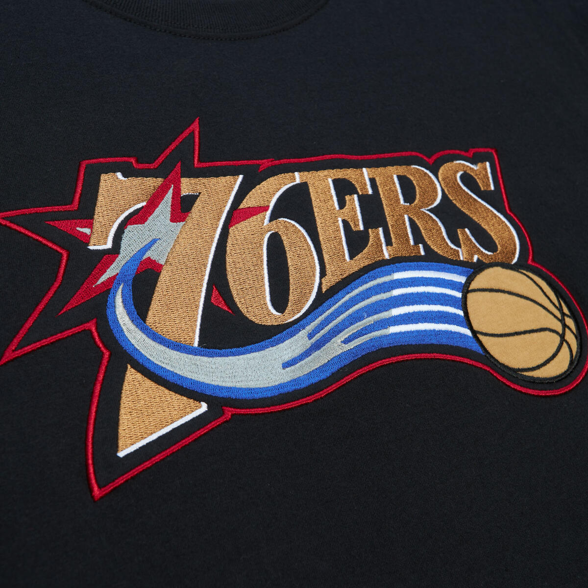 NBA COLOR BLOCKED SS TEE 76ERS Black TCRW1222-P76YYPPPBLCK - Image 3