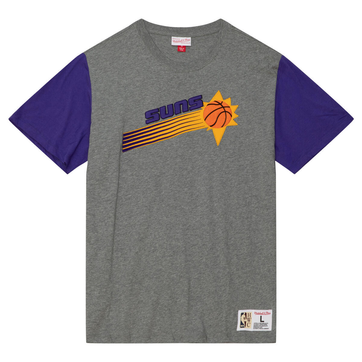 NBA COLOR BLOCKED SS TEE SUNS Grey Heather TCRW1222-PSUYYPPPGYHT - Image 1