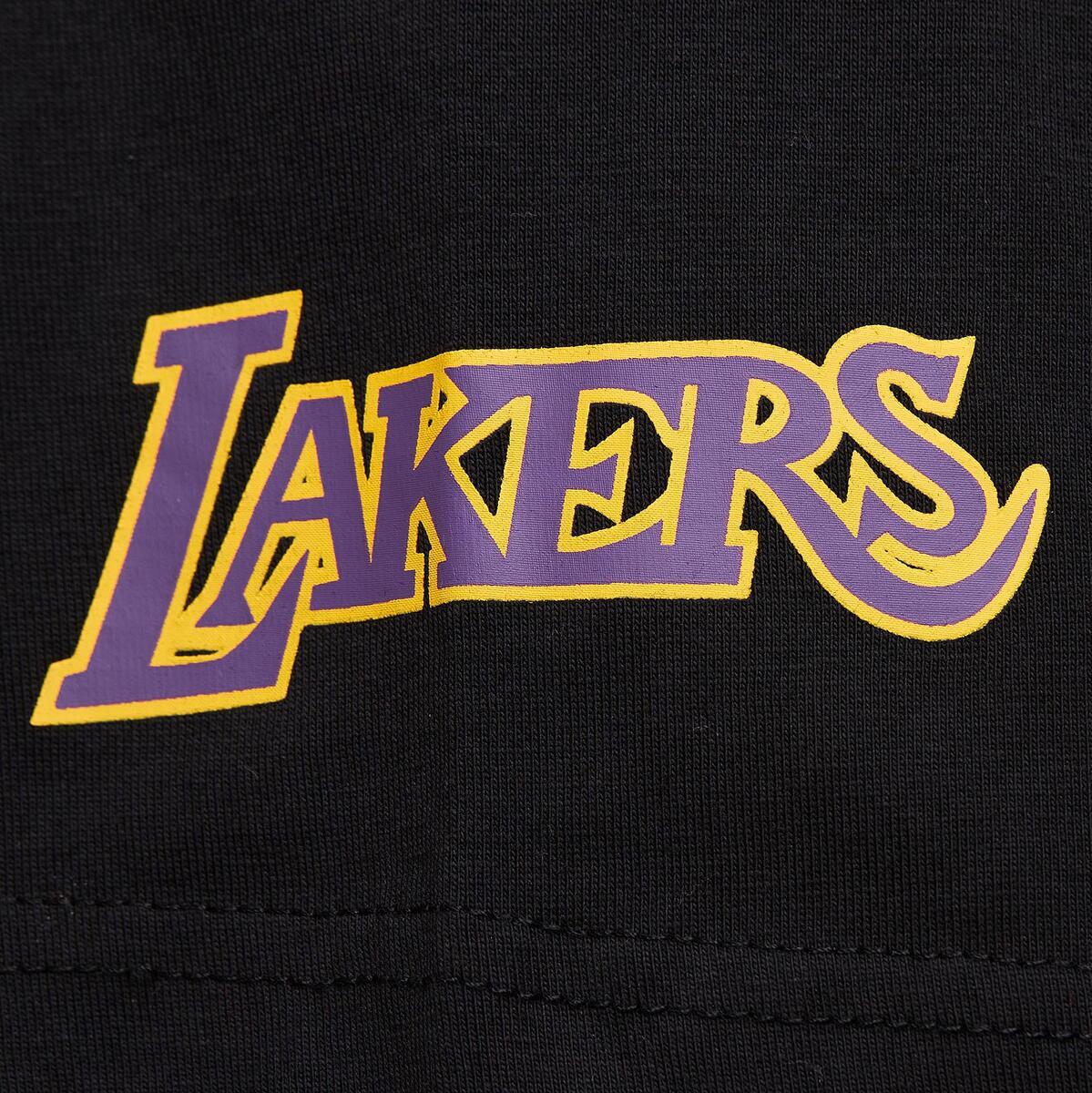 NBA JACQUARD RINGER SS TEE VINTAGE LOGO LAKERS Black TCRW6601-LALYYPPPBLCK - Image 5
