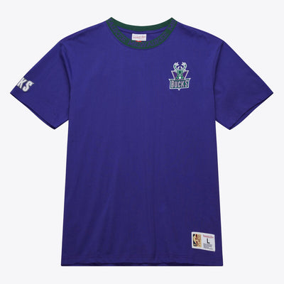 NBA JACQUARD RINGER SS TEE VINTAGE LOGO BUCKS Purple TCRW6601-MBUYYPPPPURP - Image 1