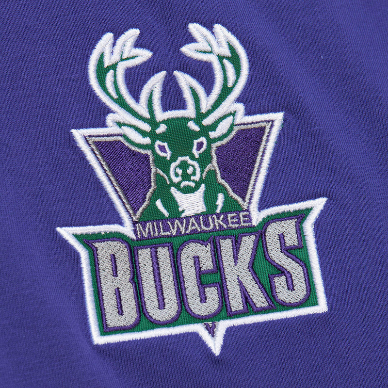 NBA JACQUARD RINGER SS TEE VINTAGE LOGO BUCKS Purple TCRW6601-MBUYYPPPPURP - Image 3