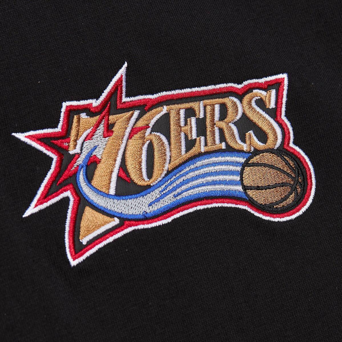 NBA JACQUARD RINGER SS TEE VINTAGE LOGO 76ERS Black TCRW6601-P76YYPPPBLCK - Image 3