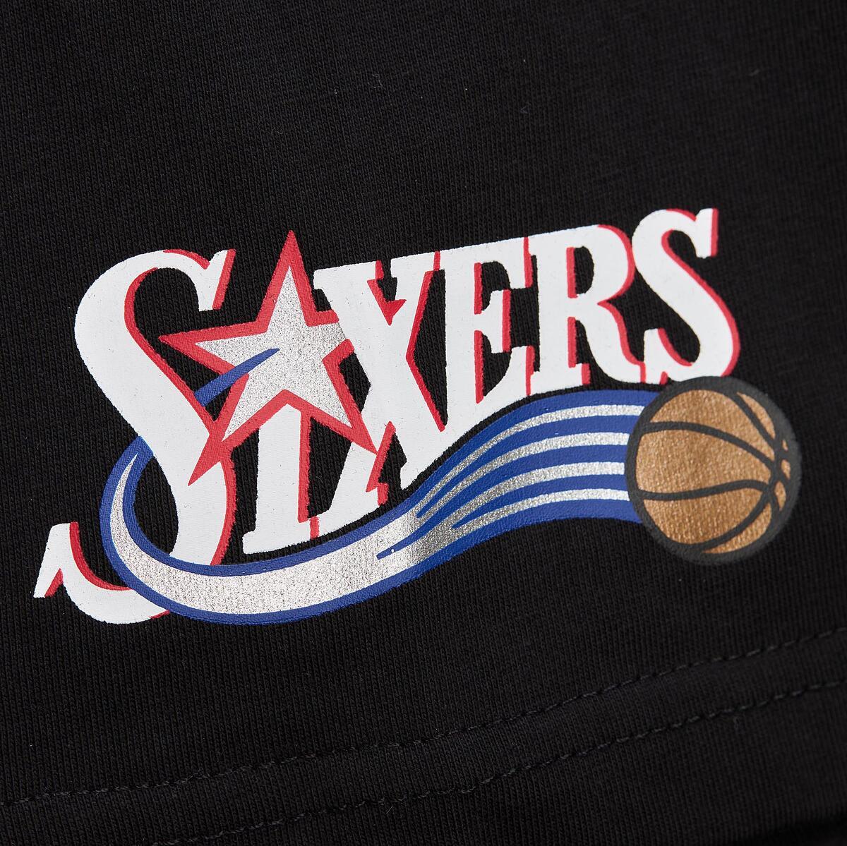 NBA JACQUARD RINGER SS TEE VINTAGE LOGO 76ERS Black TCRW6601-P76YYPPPBLCK - Image 1
