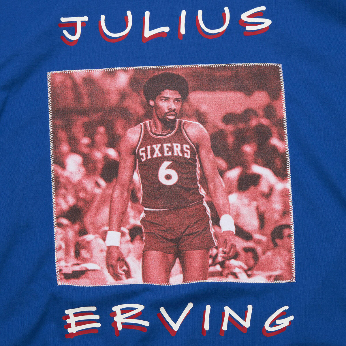 NBA HEAVYWEIGHT PREMIUM PLAYER TEE VINTAGE LOGO 76ERS JULIUS ERVING Royal TCRW6611-P76YYJERROYA - Image 5