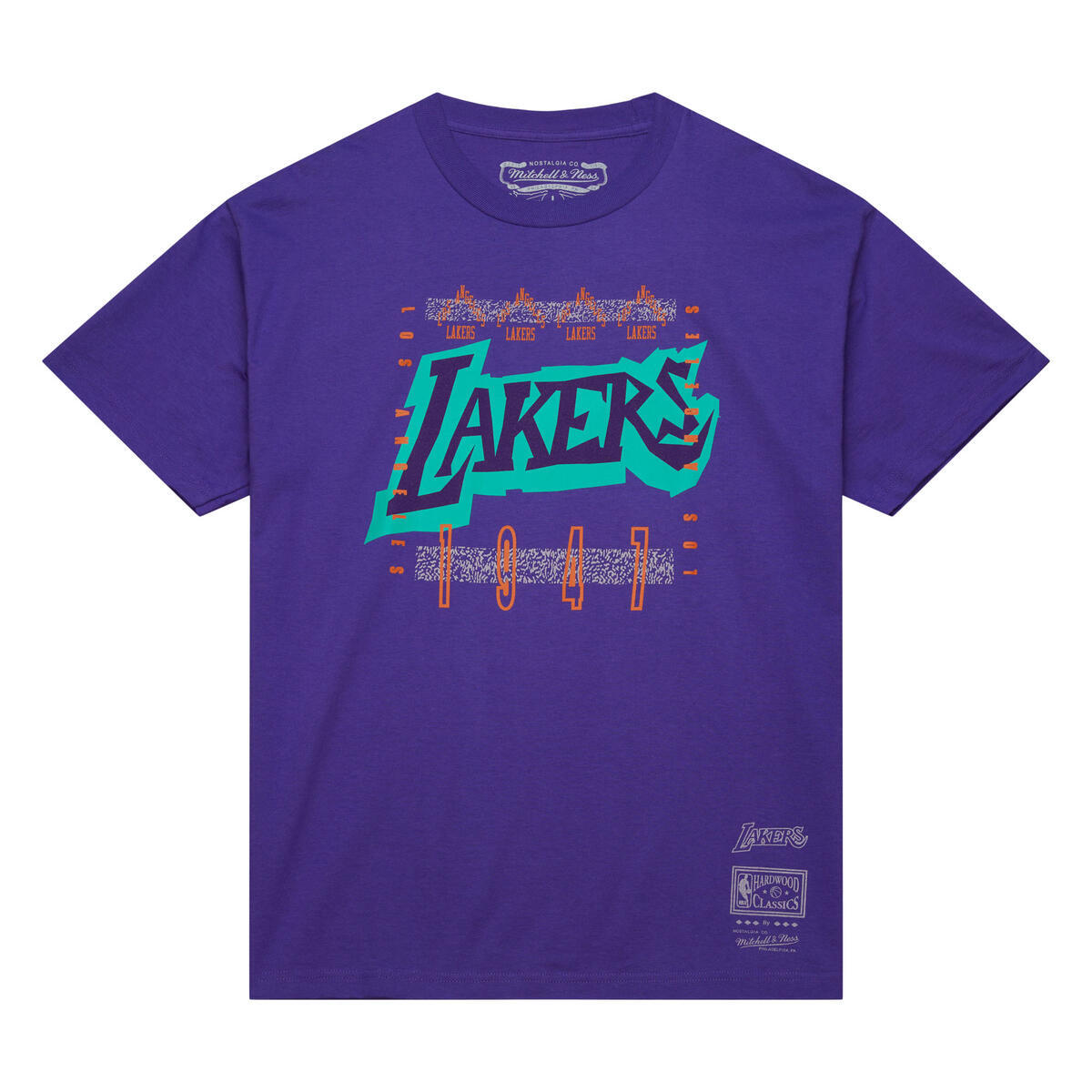 NBA 90S REFLECTIVE STATIC SS PREMIUM TEE LAKERS Purple TCRW6778-LALYYPPPPURP - Image 1