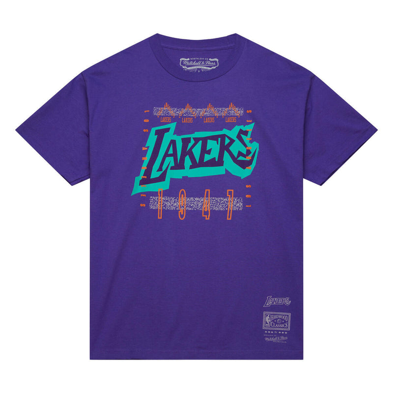 NBA 90S REFLECTIVE STATIC SS PREMIUM TEE LAKERS Purple TCRW6778-LALYYPPPPURP - Image 1